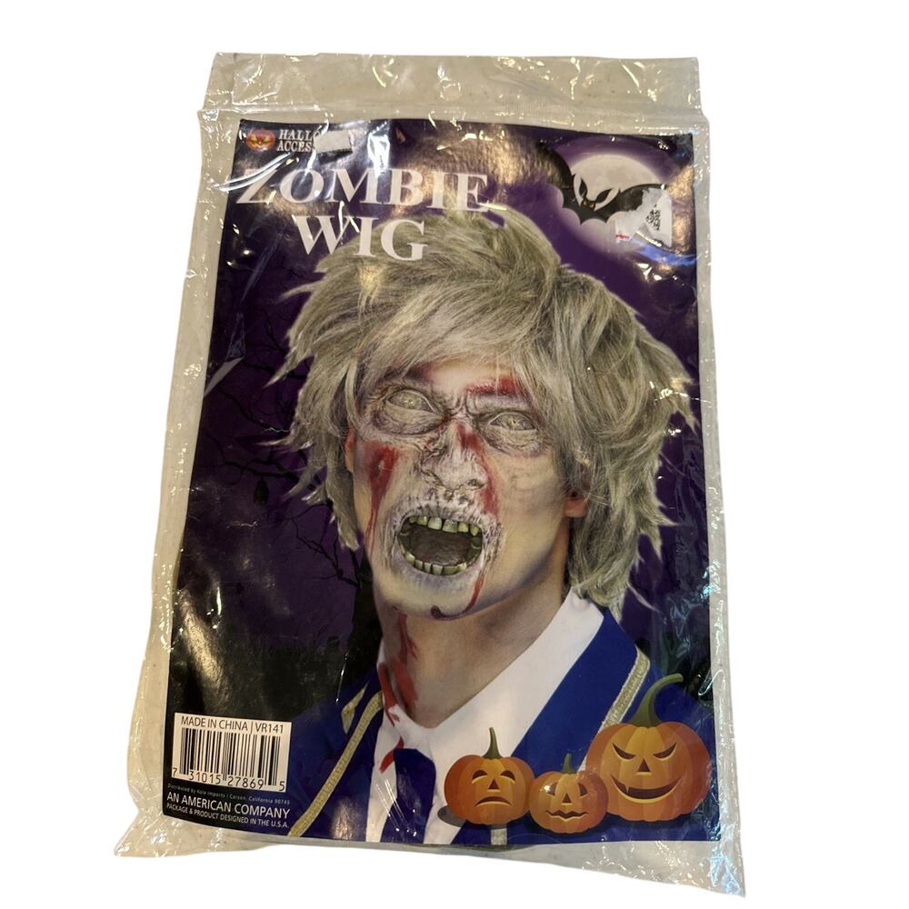 Short Gray Wig Zombie Wig Halloween Costume Accessories New Messy Style Gray Wig